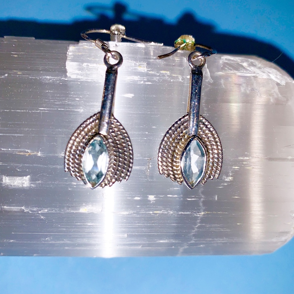 Earrings | Celestite Blue Stone in Sterling Silver